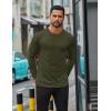 imageCOOFANDY Mens Long Sleeve T Shirts Casual Crew Neck Tee Shirts Lightweight Soft Pullover TopsArmy Green