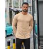 imageCOOFANDY Mens Long Sleeve T Shirts Casual Crew Neck Tee Shirts Lightweight Soft Pullover TopsKhaki