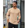 imageCOOFANDY Mens Long Sleeve T Shirts Casual Crew Neck Tee Shirts Lightweight Soft Pullover TopsKhaki