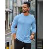 imageCOOFANDY Mens Long Sleeve T Shirts Casual Crew Neck Tee Shirts Lightweight Soft Pullover TopsLight Blue