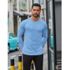 imageCOOFANDY Mens Long Sleeve T Shirts Casual Crew Neck Tee Shirts Lightweight Soft Pullover TopsLight Blue