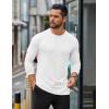 imageCOOFANDY Mens Long Sleeve T Shirts Casual Crew Neck Tee Shirts Lightweight Soft Pullover TopsWhite