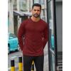 imageCOOFANDY Mens Long Sleeve T Shirts Casual Crew Neck Tee Shirts Lightweight Soft Pullover TopsWine Red