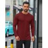 imageCOOFANDY Mens Long Sleeve T Shirts Casual Crew Neck Tee Shirts Lightweight Soft Pullover TopsWine Red