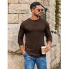 imageCOOFANDY Mens Long Sleeve Tee Shirts Stretch Crew Neck Thermal Shirts Casual T Shirts for MenBrown