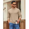 imageCOOFANDY Mens Mock Turtleneck Ribbed Knit Pullover Sweater Casual Lightweight Slim fit Dress SweaterBeige