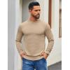 imageCOOFANDY Mens Mock Turtleneck Ribbed Knit Pullover Sweater Casual Lightweight Slim fit Dress SweaterBeige