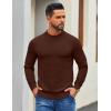 imageCOOFANDY Mens Mock Turtleneck Ribbed Knit Pullover Sweater Casual Lightweight Slim fit Dress SweaterBrown