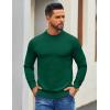 imageCOOFANDY Mens Mock Turtleneck Ribbed Knit Pullover Sweater Casual Lightweight Slim fit Dress SweaterDark Green