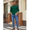 imageCOOFANDY Mens Mock Turtleneck Ribbed Knit Pullover Sweater Casual Lightweight Slim fit Dress SweaterDark Green