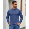 imageCOOFANDY Mens Mock Turtleneck Ribbed Knit Pullover Sweater Casual Lightweight Slim fit Dress SweaterDenim Blue
