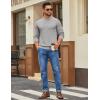 imageCOOFANDY Mens Mock Turtleneck Ribbed Knit Pullover Sweater Casual Lightweight Slim fit Dress SweaterLight Grey