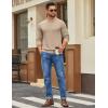 imageCOOFANDY Mens Mock Turtleneck Ribbed Knit Pullover Sweater Casual Lightweight Slim fit Dress SweaterLight Khaki
