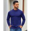 imageCOOFANDY Mens Mock Turtleneck Ribbed Knit Pullover Sweater Casual Lightweight Slim fit Dress SweaterRoyal Blue