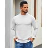 imageCOOFANDY Mens Mock Turtleneck Ribbed Knit Pullover Sweater Casual Lightweight Slim fit Dress SweaterWhite