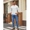 imageCOOFANDY Mens Mock Turtleneck Ribbed Knit Pullover Sweater Casual Lightweight Slim fit Dress SweaterWhite