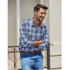 imageCOOFANDY Mens Plaid Button Down Shirt Cotton Long Sleeves Dress Shirt Wrinkle Free Casual Gingham ShirtBlack Blue Plaid
