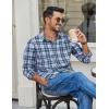 imageCOOFANDY Mens Plaid Button Down Shirt Cotton Long Sleeves Dress Shirt Wrinkle Free Casual Gingham ShirtBlack Blue Plaid