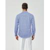 imageCOOFANDY Mens Plaid Button Down Shirt Cotton Long Sleeves Dress Shirt Wrinkle Free Casual Gingham ShirtSky Blue Gingham