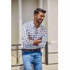 imageCOOFANDY Mens Plaid Button Down Shirt Cotton Long Sleeves Dress Shirt Wrinkle Free Casual Gingham ShirtWhite Yellow Plaid