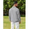imageCOOFANDY Mens Polo Shirts 2025 Long Sleeve Casual Golf Shirts Light Weight Moisture Wicking Pullover ShirtsLight Grey