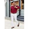 imageCOOFANDY Mens Polo Shirts 2025 Long Sleeve Casual Golf Shirts Light Weight Moisture Wicking Pullover ShirtsWine Red