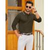 imageCOOFANDY Mens Polo Sweater Casual Long Sleeve Knit Polos Button Down Collared Golf Pullover SweatersArmy Green
