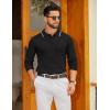 imageCOOFANDY Mens Polo Sweater Casual Long Sleeve Knit Polos Button Down Collared Golf Pullover SweatersBlack