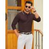 imageCOOFANDY Mens Polo Sweater Casual Long Sleeve Knit Polos Button Down Collared Golf Pullover SweatersBrown