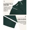 imageCOOFANDY Mens Polo Sweater Casual Long Sleeve Knit Polos Button Down Collared Golf Pullover SweatersDark Green