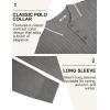 imageCOOFANDY Mens Polo Sweater Casual Long Sleeve Knit Polos Button Down Collared Golf Pullover SweatersDark Grey