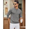 imageCOOFANDY Mens Polo Sweater Casual Long Sleeve Knit Polos Button Down Collared Golf Pullover SweatersDark Grey