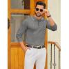 imageCOOFANDY Mens Polo Sweater Casual Long Sleeve Knit Polos Button Down Collared Golf Pullover SweatersDark Grey