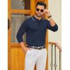 imageCOOFANDY Mens Polo Sweater Casual Long Sleeve Knit Polos Button Down Collared Golf Pullover SweatersNavy Blue