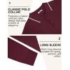 imageCOOFANDY Mens Polo Sweater Casual Long Sleeve Knit Polos Button Down Collared Golf Pullover SweatersWine Red
