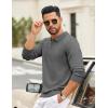 imageCOOFANDY Mens Quarter Zip Polo Sweater Long Sleeve Knit Polo Casual Lightweight Dress PulloverDark Grey