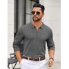 imageCOOFANDY Mens Quarter Zip Polo Sweater Long Sleeve Knit Polo Casual Lightweight Dress PulloverDark Grey
