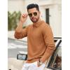 imageCOOFANDY Mens Quarter Zip Polo Sweater Long Sleeve Knit Polo Casual Lightweight Dress PulloverLight Brown