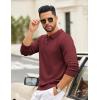 imageCOOFANDY Mens Quarter Zip Polo Sweater Long Sleeve Knit Polo Casual Lightweight Dress PulloverWine Red
