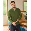 imageCOOFANDY Mens Quarter Zip Sweater Casual Slim Fit Pullovers Sweaters Knit Twill Texture PulloverArmy Green
