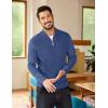 imageCOOFANDY Mens Quarter Zip Sweater Casual Slim Fit Pullovers Sweaters Knit Twill Texture PulloverDenim Blue