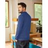 imageCOOFANDY Mens Quarter Zip Sweater Casual Slim Fit Pullovers Sweaters Knit Twill Texture PulloverDenim Blue