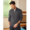imageCOOFANDY Mens Quarter Zip Sweater Casual Slim Fit Pullovers Sweaters Knit Twill Texture PulloverDrak Grey