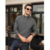 imageCOOFANDY Mens Quarter Zip Sweater Casual Slim Fit Pullovers Sweaters Knit Twill Texture PulloverGray
