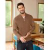 imageCOOFANDY Mens Quarter Zip Sweater Casual Slim Fit Pullovers Sweaters Knit Twill Texture PulloverLight Brown