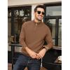 imageCOOFANDY Mens Quarter Zip Sweater Casual Slim Fit Pullovers Sweaters Knit Twill Texture PulloverLight Brown