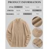 imageCOOFANDY Mens Quarter Zip Sweater Casual Slim Fit Pullovers Sweaters Knit Twill Texture PulloverLight Khaki