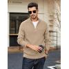 imageCOOFANDY Mens Quarter Zip Sweater Casual Slim Fit Pullovers Sweaters Knit Twill Texture PulloverLight Khaki