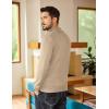 imageCOOFANDY Mens Quarter Zip Sweater Casual Slim Fit Pullovers Sweaters Knit Twill Texture PulloverLight Khaki