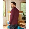 imageCOOFANDY Mens Quarter Zip Sweater Casual Slim Fit Pullovers Sweaters Knit Twill Texture PulloverRed